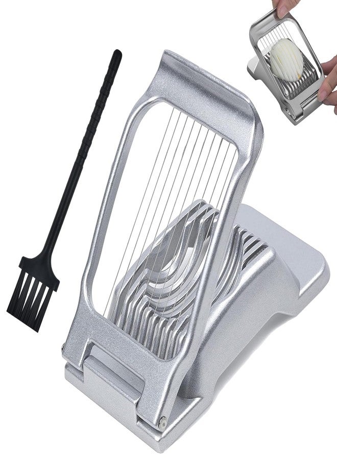 Restynic Egg Slicer for Hard Boiled Eggs, Easy Cutting Grid with Brush, Perfect for Salads & Sandwiches, Quick and Easy Kitchen Tool - Image 1