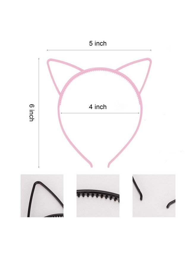 Chanaco Chanaco 12 Pcs Cat Ears Headband for Women Adult Plastic Gabby Ears Head Hoops Sawtooth Colorful Headwear Party Decor Hair Accessories for Birthday Halloween Cute Hairband Decorations Multicolor Gifts  - Image 5