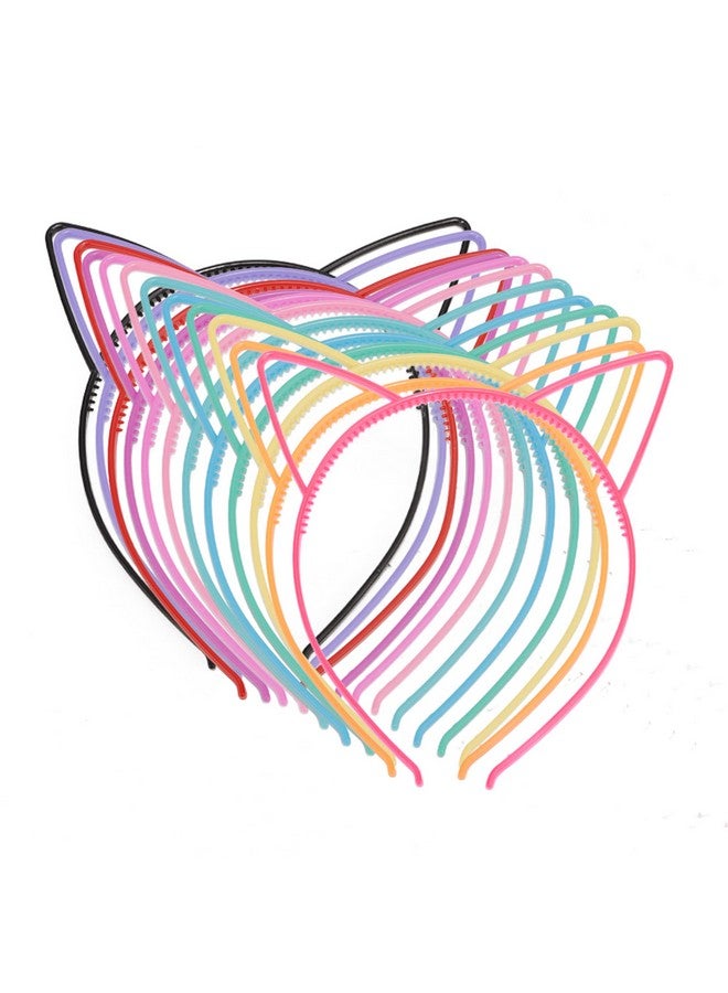 Chanaco Chanaco 12 Pcs Cat Ears Headband for Women Adult Plastic Gabby Ears Head Hoops Sawtooth Colorful Headwear Party Decor Hair Accessories for Birthday Halloween Cute Hairband Decorations Multicolor Gifts  - Image 1