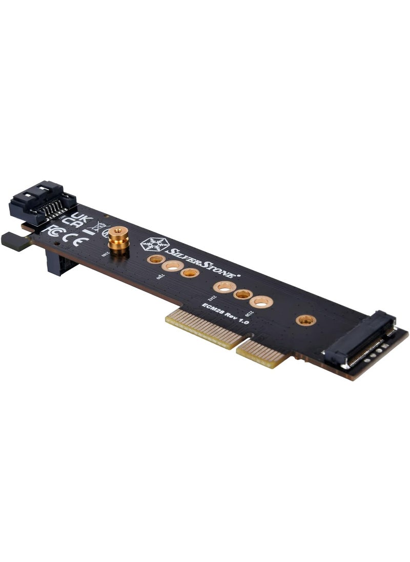 SilverStone SilverStone Technology ECM28 1U Low Profile PCIe x4 to M2 NVMe  M2 SATA Adapter Card SSTECM28 TAA Compliant  - Image 1