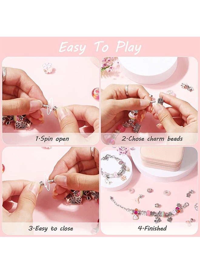 JCB CHIC طقم صنع المجوهرات الساحرة، طقم صنع الأساور للبنات من 8-12 سنة، جاهز للهدية، ممتع وسهل الصنع، 66 قطعة لطيفة متلألئة تلهم الإبداع والتعبير عن الذات (HK694) - Image 5