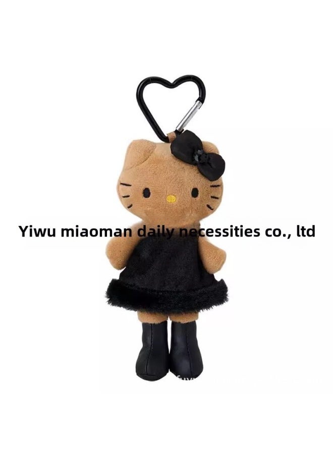 Generic - Sanrio Hello Kitty Pendant KT Hello Kitty Girl Bag Keychain Clothing Accessories-Specifications:Long-legged Black Leather Black Skirt Kt-Color:Pendant + Love Buckle - Image 1
