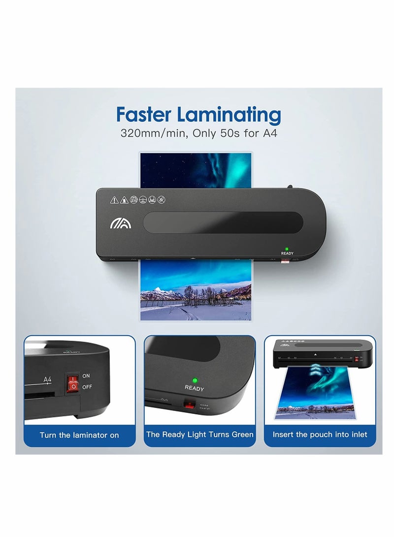 KASTWAVE Laminator Machine, KASTWAVE A4 Laminator with 30 Laminating Pouches Laminator Machine A4 A5 A6 Laminator Set - Image 3