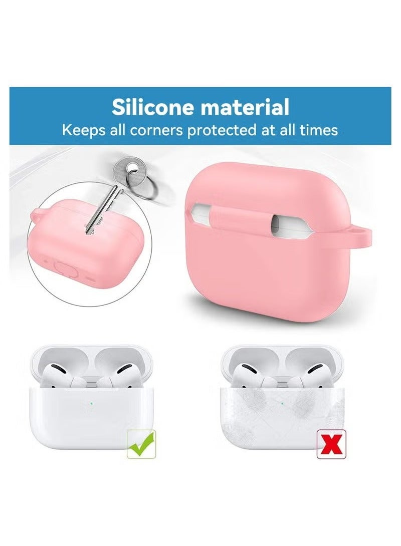 TIGER 🌸 Silicone Case Cover for AirPods Pro 2 – Shockproof Pink Protective Skin with Carabiner Clip & Cleaning Kit – Full Coverage, Anti-Slip, Scratch-Resistant Soft Silicone Shell – Compatible with Apple AirPods Pro 2nd Gen – Stylish Daily Protection - Image 3