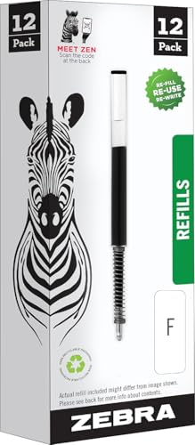 Zebra Technologies Zebra Pen Ballpoint FRefills For F301 F301 Ultra 301 A Pens Fine Point 07 mm Black 12 pack - Image 1