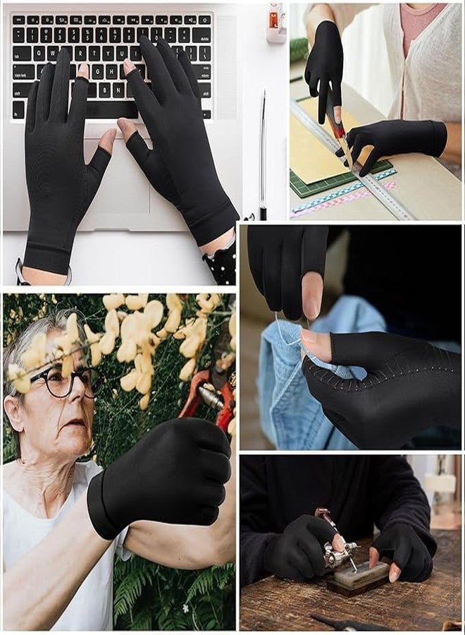 DOKMOE 1Pairs Hand Grip Gloves, Arthritis Glove for Computer Typing & Everyday Hand Gym Support, Copper Arthritis Compression Gloves for Relieving Carpal Tunnel Aches, Rheumatoid Pains, Joint Swelling - Image 4