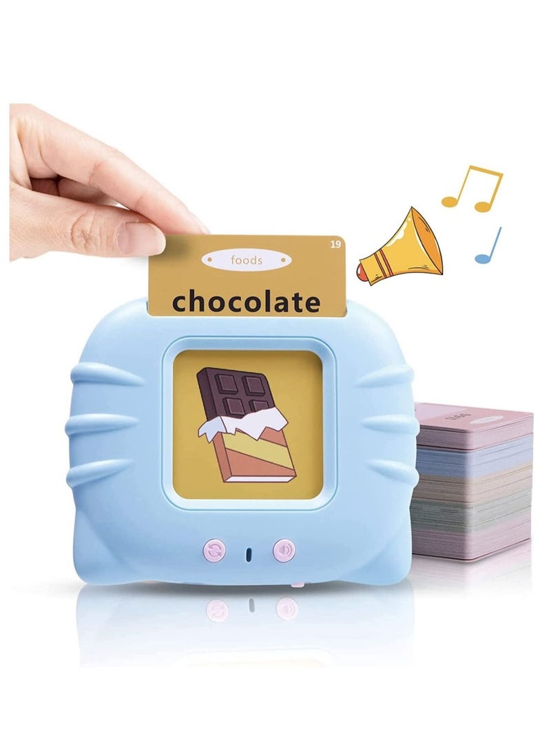 Kid Educational Montessori Preschool Animals Audible Flash Cards, 1 to 6 Years, 112 Pieces, Blue - Image 1