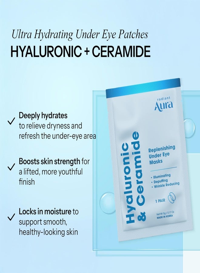 Radiant Aura Hyaluronic Acid & Ceramide Under Eye Patches - Dermatologist Tested, Anti Aging, Korean Skin Care - Anti Wrinkle Pads For Puffy Eyes And Under Eye Bags - Vegan, Clean Beauty - 5 Pairs - Image 2