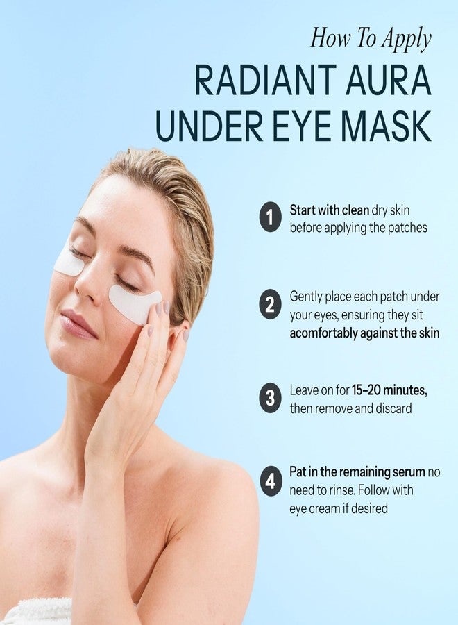 Radiant Aura Hyaluronic Acid & Ceramide Under Eye Patches - Dermatologist Tested, Anti Aging, Korean Skin Care - Anti Wrinkle Pads For Puffy Eyes And Under Eye Bags - Vegan, Clean Beauty - 5 Pairs - Image 5