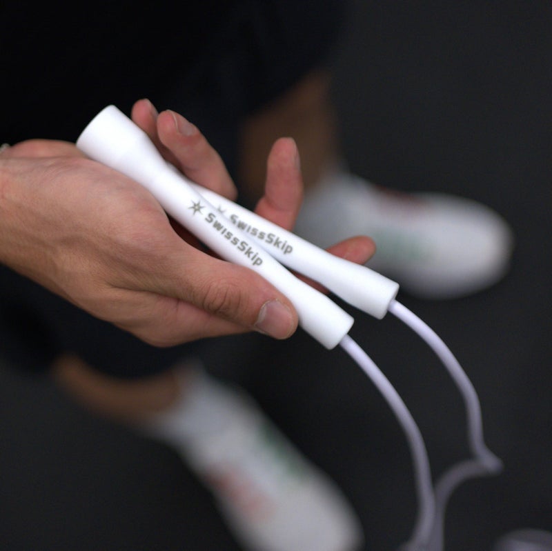 Swissskip Speed Jump Rope by Dayan Kolev, 5mm PVC Skipping Rope, for Beginners and Advanced Athletes, Ideal for Fitness, Cardio, Boxing & CrossFit, Adjustable length with Unbreakable Handles (White) - Image 2