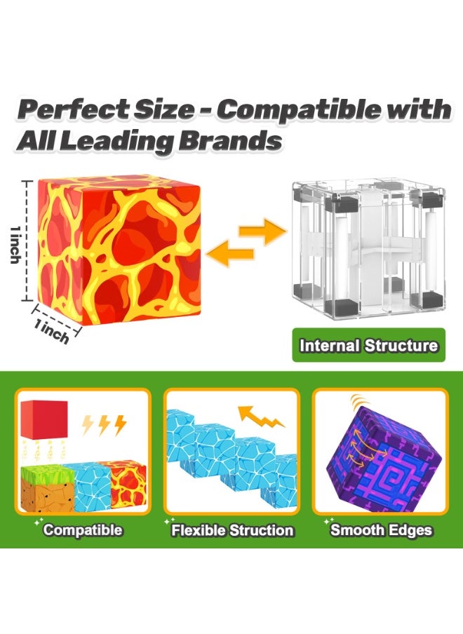 NIBEMINENT Magnetic Blocks - Build Mine Magnet World Magic Portal Set, Magnetic Tiles Building Blocks Toddler Toy STEM Sensory Outdoor Toys for 3+ Year Old Boys & Girls, Creative Kids Games Kids Toys 84PCS  - Image 3