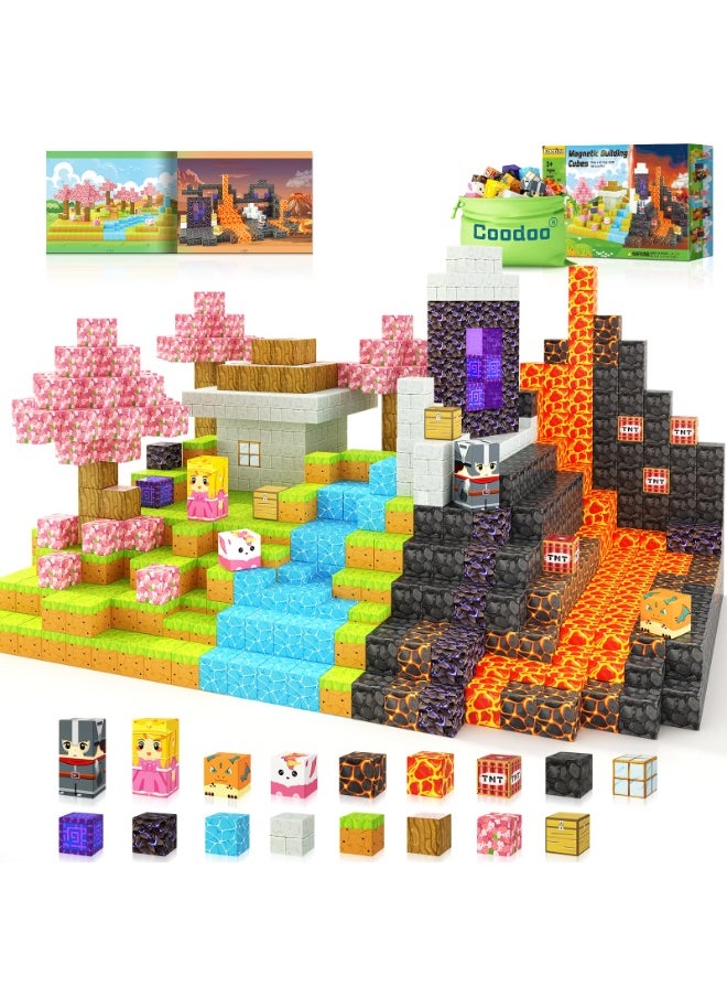 NIBEMINENT Magnetic Blocks - Build Mine Magnet World Magic Portal Set, Magnetic Tiles Building Blocks Toddler Toy STEM Sensory Outdoor Toys for 3+ Year Old Boys & Girls, Creative Kids Games Kids Toys 84PCS  - Image 2