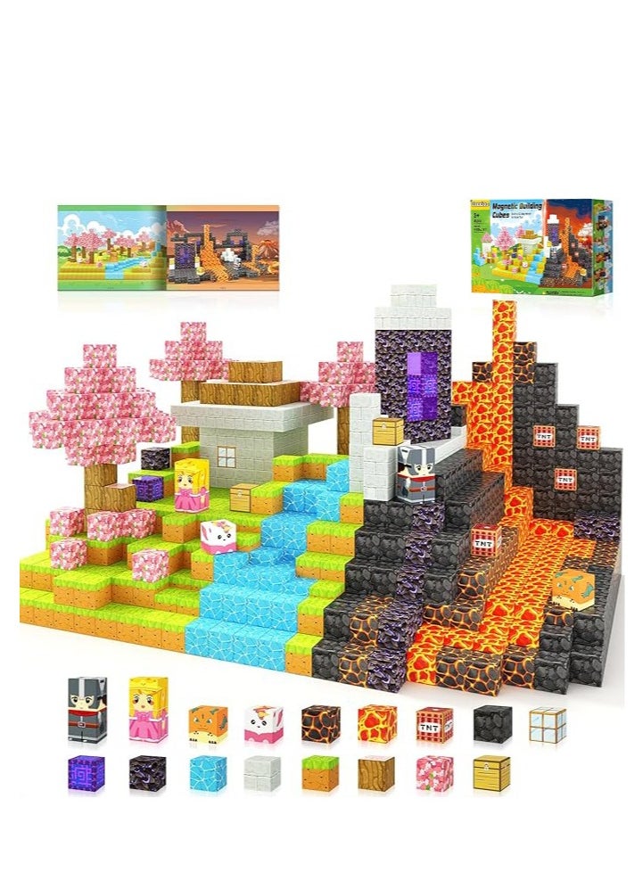 NIBEMINENT Magnetic Blocks - Build Mine Magnet World Magic Portal Set, Magnetic Tiles Building Blocks Toddler Toy STEM Sensory Outdoor Toys for 3+ Year Old Boys & Girls, Creative Kids Games Kids Toys 84PCS  - Image 1