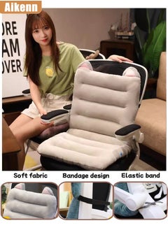 Aikenn Office Chair Sofa Car Seat Cushion Premium Plush PP Cotton Comfortable Cute Seat Cushion Non Slip Seat Cushion for Back Rocking Chair Cushion Cotton Back Support (Gray Cat)  - Image 1