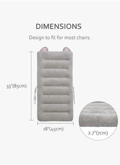 Aikenn Office Chair Sofa Car Seat Cushion Premium Plush PP Cotton Comfortable Cute Seat Cushion Non Slip Seat Cushion for Back Rocking Chair Cushion Cotton Back Support (Gray Cat)  - Image 2