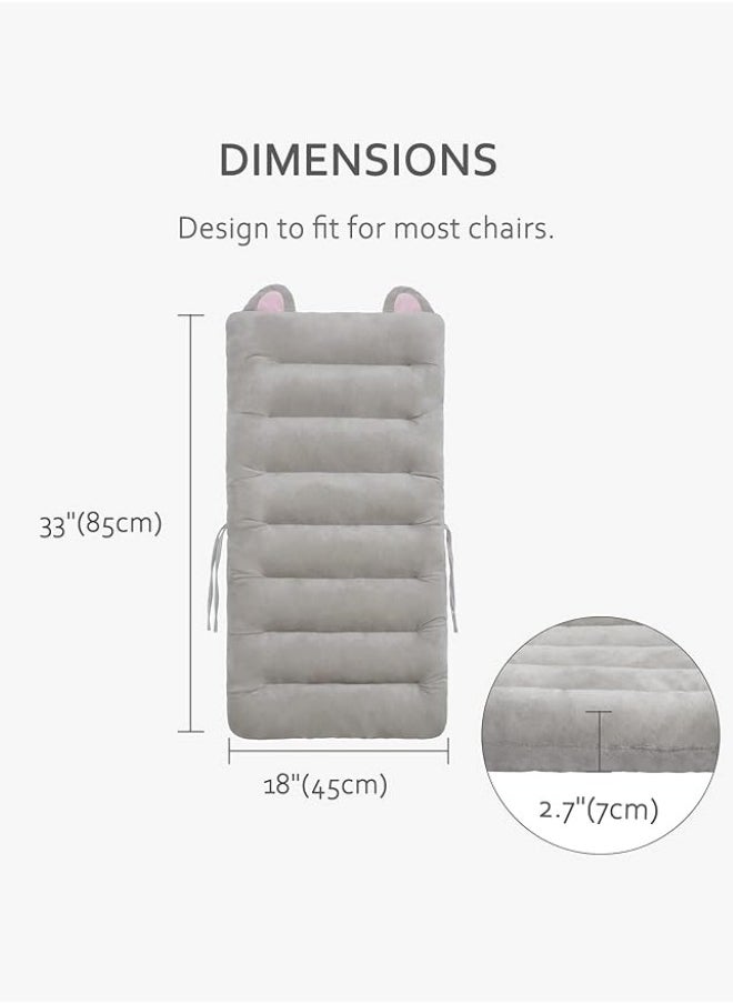 Aikenn Office Chair Sofa Car Seat Cushion Premium Plush PP Cotton Comfortable Cute Seat Cushion Non Slip Seat Cushion for Back Rocking Chair Cushion Cotton Back Support (Gray Cat)  - Image 2