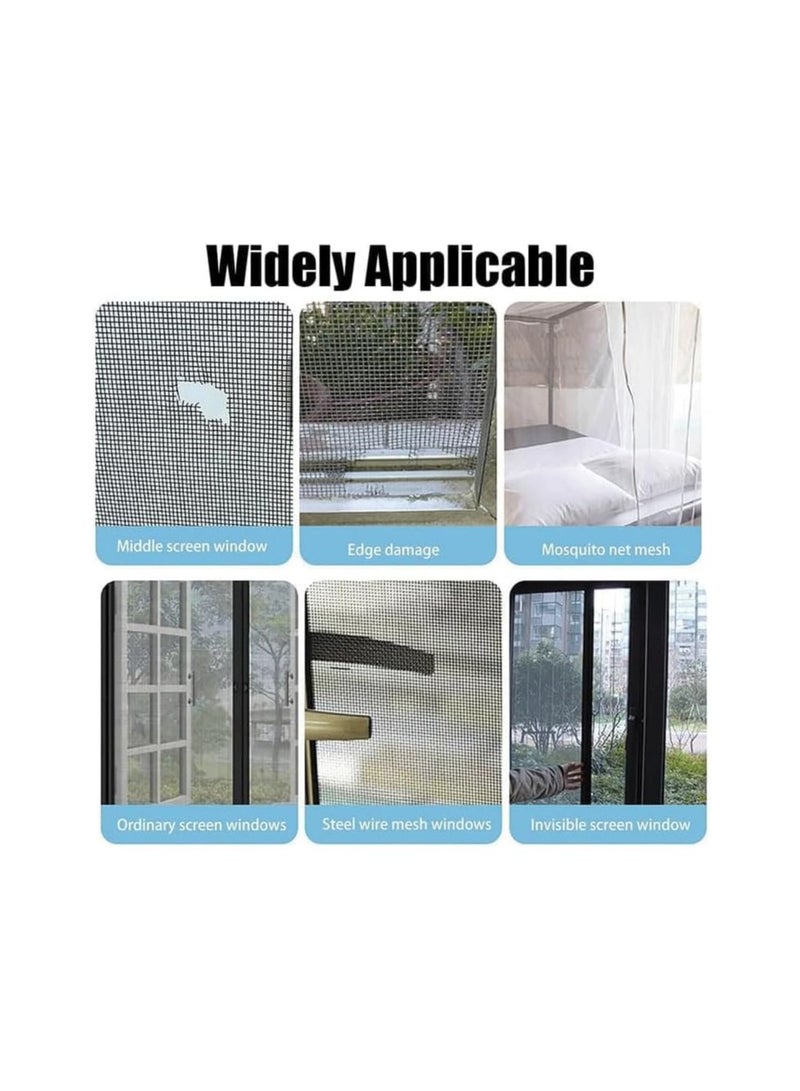 Fasola Waterproof Self Adhesive Window Screen Repair Tape 3 Rolls Gray 5cm x 200cm Mesh Patch for Glass Surface Insect Mosquito Hole Tear Repair Strong Seal for Home Outdoor Use - Image 4