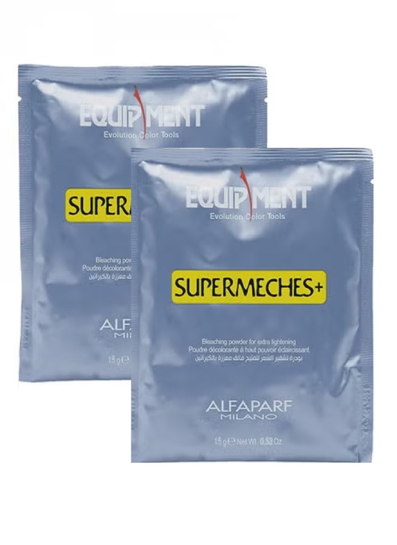 ALFAPARF MILANO 2 Piece set Equipment Supermeches And Powder Bleach Clear 2 X 15g  - Image 1