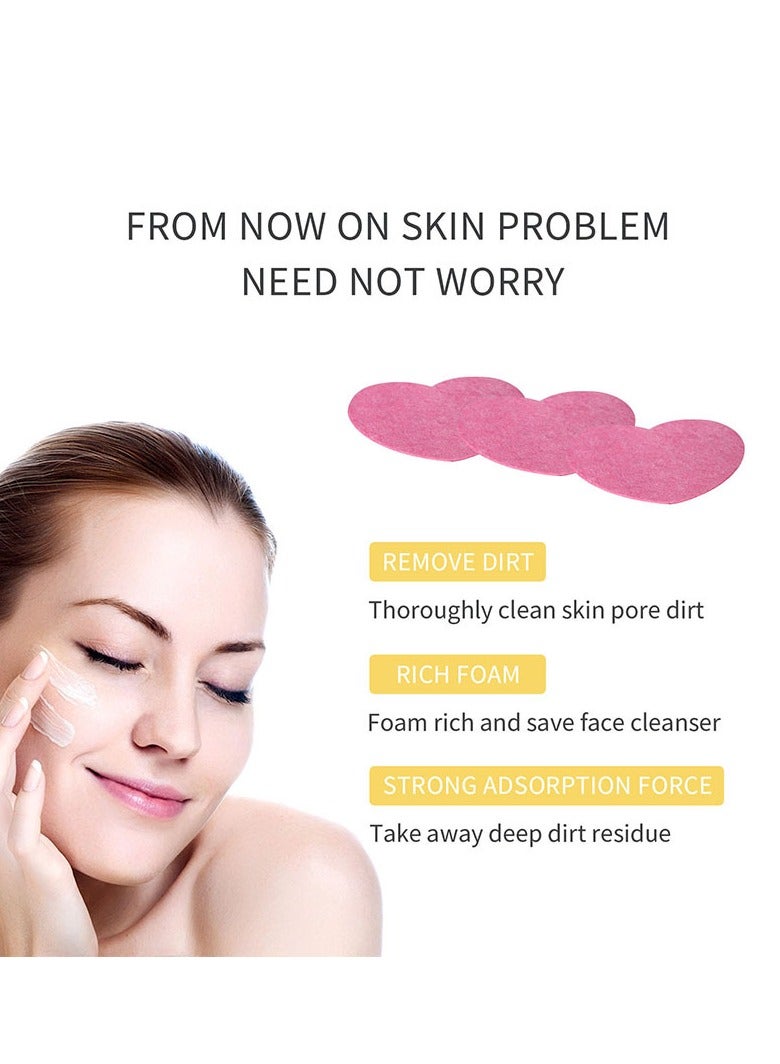 إسكدنيا 25 عبوة من إسفنجات الوجه السليولوز الطبيعية على شكل قلب - وردي، للتنظيف والتقشير وإزالة المكياج - Image 5
