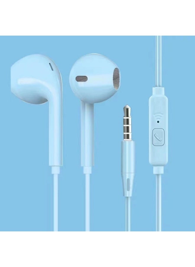Macaron In-ear Headset 3.5mm Wire-controlled Wired Headset With Microphone Subwoofer Headset-Color:Yellow  - Image 5