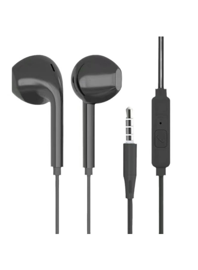 Macaron In-ear Headset 3.5mm Wire-controlled Wired Headset With Microphone Subwoofer Headset-Color:Yellow  - Image 3