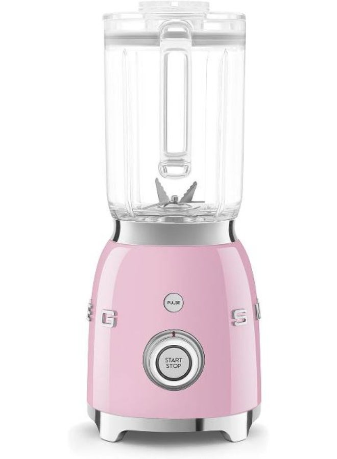 سميج خلاط SMEG BLF03PKEU بتصميم ريترو – خلاط سطح العمل بقوة 800 واط مع وعاء سعة 48 أونصة خالي من BPA، 3 سرعات + وظيفة النبض، سحق الثلج ووظائف السموذي – تصميم مستوحى من الخمسينات - وردي - Image 1