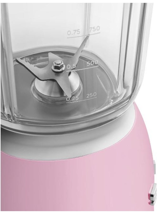 سميج خلاط SMEG BLF03PKEU بتصميم ريترو – خلاط سطح العمل بقوة 800 واط مع وعاء سعة 48 أونصة خالي من BPA، 3 سرعات + وظيفة النبض، سحق الثلج ووظائف السموذي – تصميم مستوحى من الخمسينات - وردي - Image 3
