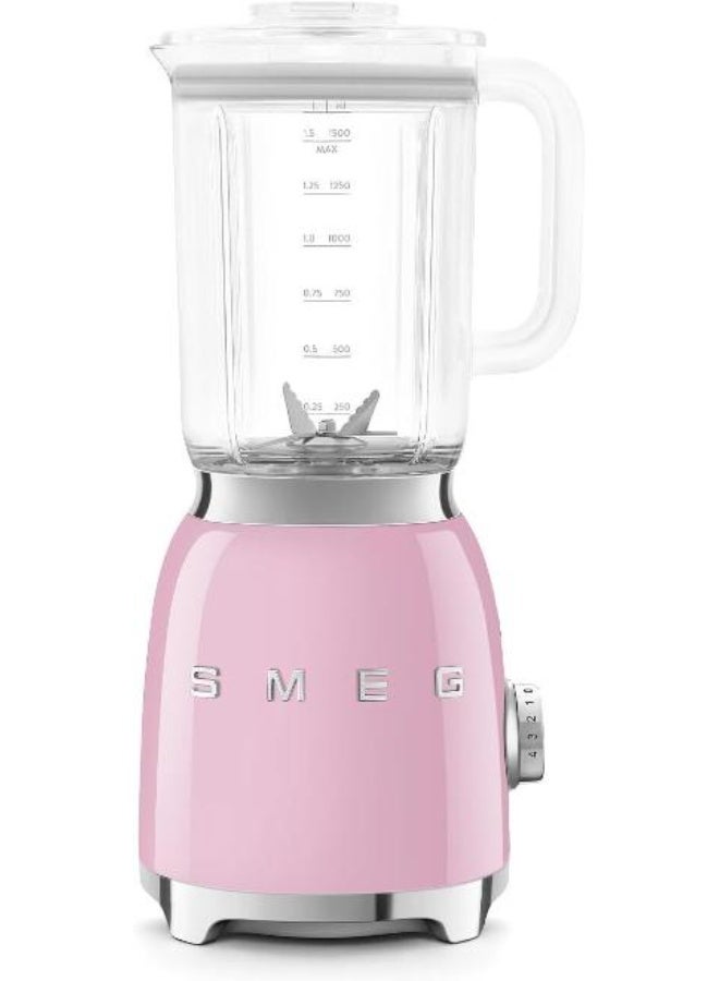 سميج خلاط SMEG BLF03PKEU بتصميم ريترو – خلاط سطح العمل بقوة 800 واط مع وعاء سعة 48 أونصة خالي من BPA، 3 سرعات + وظيفة النبض، سحق الثلج ووظائف السموذي – تصميم مستوحى من الخمسينات - وردي - Image 2