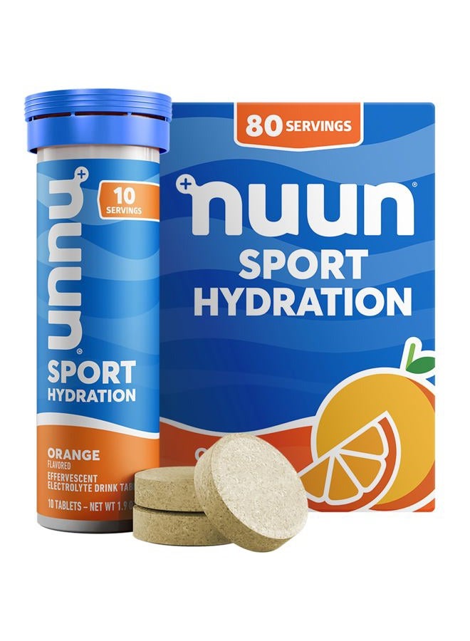 Nuun أقراص الإلكتروليت الرياضية مع المغنيسيوم والكالسيوم والبوتاسيوم والكلوريد والصوديوم، خالية من الغلوتين ونباتية، بنكهة البرتقال، عبوة 8 (80 حصة إجمالية) - Image 1