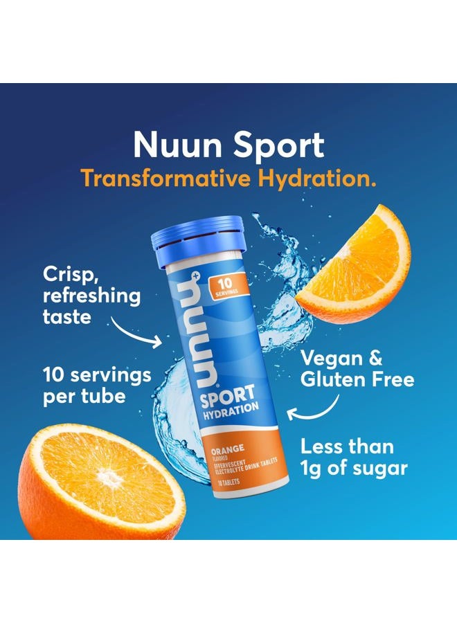 Nuun أقراص الإلكتروليت الرياضية مع المغنيسيوم والكالسيوم والبوتاسيوم والكلوريد والصوديوم، خالية من الغلوتين ونباتية، بنكهة البرتقال، عبوة 8 (80 حصة إجمالية) - Image 2