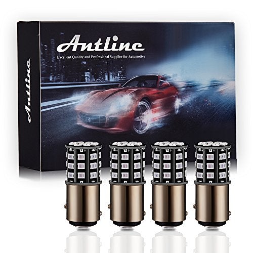 Antline 1157 2057 2357 7528 BAY15D LED Bulbs Brilliant Red, 12-24V Super Bright 800 Lumens Replacement for Tail Brake Lights, Turn Signal Lights, Parking Light (Pack of 4) - Image 1