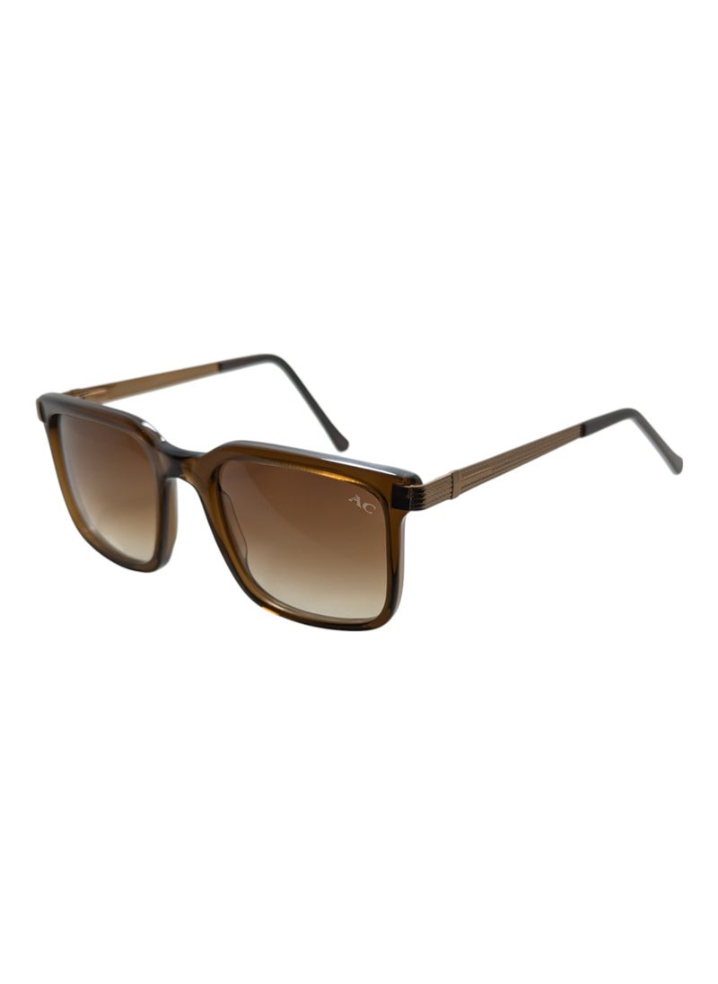 Authentic Armando Cavelli sunglasses, crafted from carefully selected premium acetate for a luxurious look and longevity with extensive use. This model combines modernity and classic style, with a raw brown acetate front and brown -plated metal temples to complete your luxury look. Comes with premium polymer lenses offer UV400 protection in a gradient brown