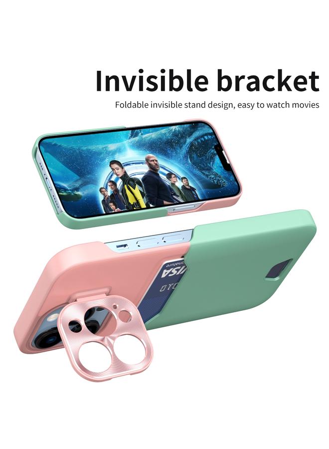 S-TOP Case For iPhone 14 Pro Contrasting Colors Invisible Holder Phone Case - Image 3