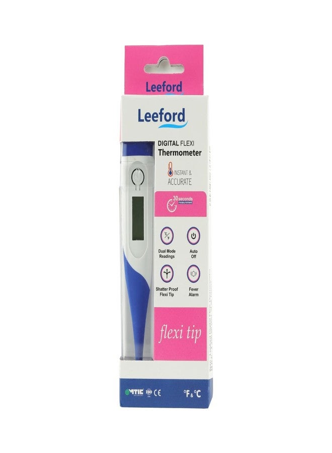 Leeford Digital Flexi Thermometer for Fever | Oral, Underarm, Rectal Use | Fast 30-Second Accurate Readings - Image 1