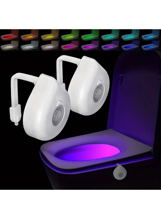 Smart Toilet Sensor Night Light White Human Body Sensor Photosensitive Control 16 Color - Image 2