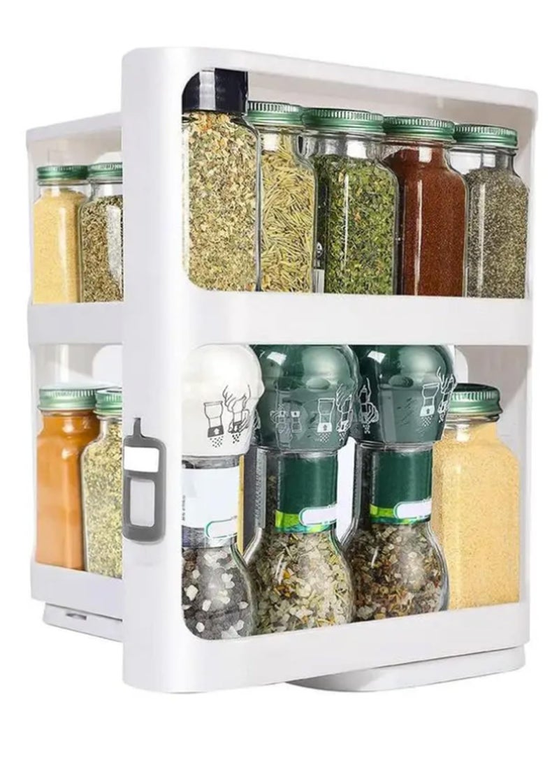 Excefore Spice Rack , Medicine Organizer, Kitchen and Bathroom Cabinet Organizer, Pantry Storage Rack and Makeup Storage, Vertical Spice Rack Organizer, White, 1 Each Per Packck - Image 2