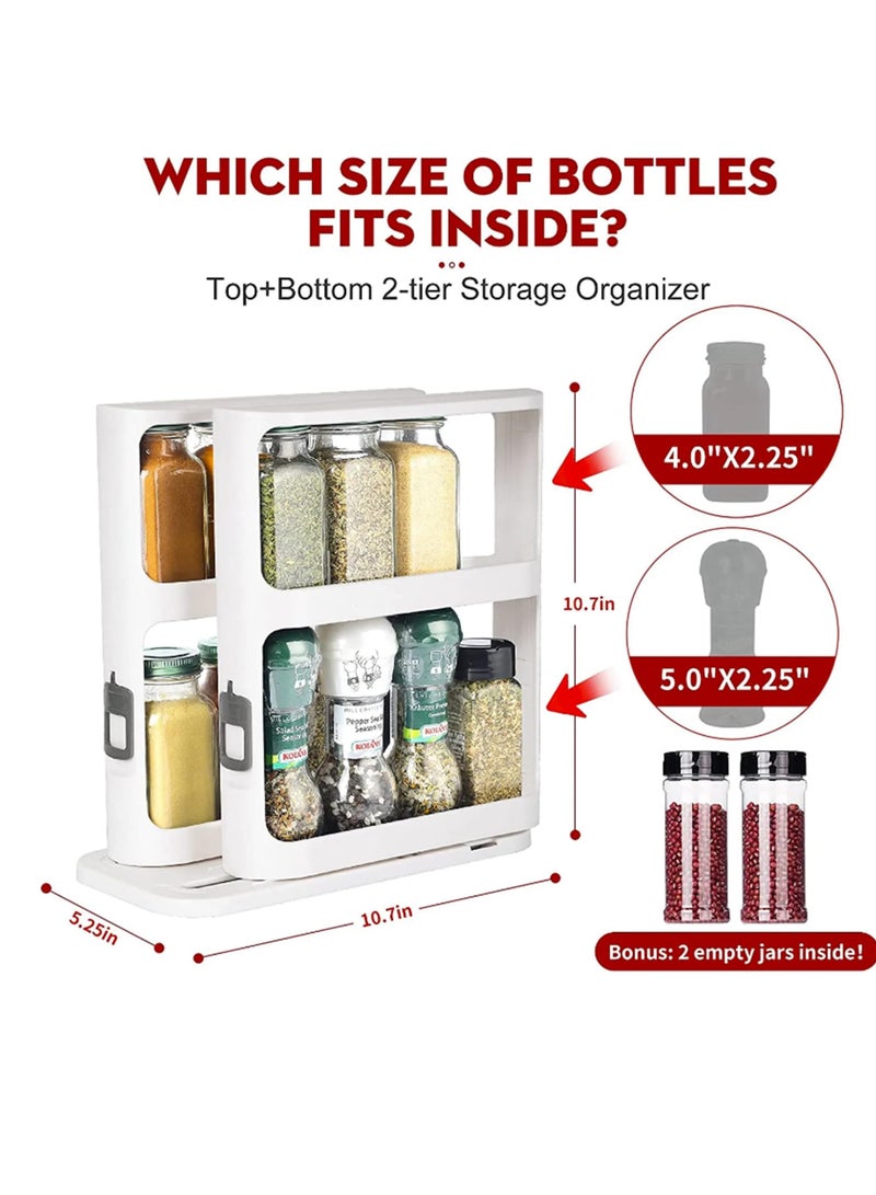 Excefore Spice Rack , Medicine Organizer, Kitchen and Bathroom Cabinet Organizer, Pantry Storage Rack and Makeup Storage, Vertical Spice Rack Organizer, White, 1 Each Per Packck - Image 3