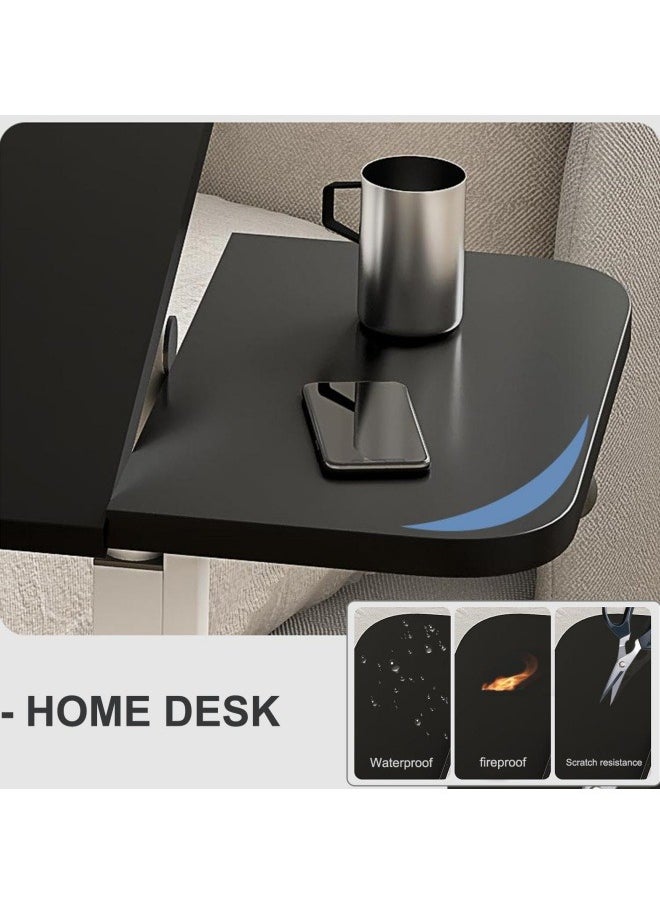 GGEROU - Adjustable Home Office Desk Portable Study Computer Rolling Desk for Small Spaces Movable Sofa Side Bed Table on Wheels Student Small Standing Laptop Desk Black - Image 1
