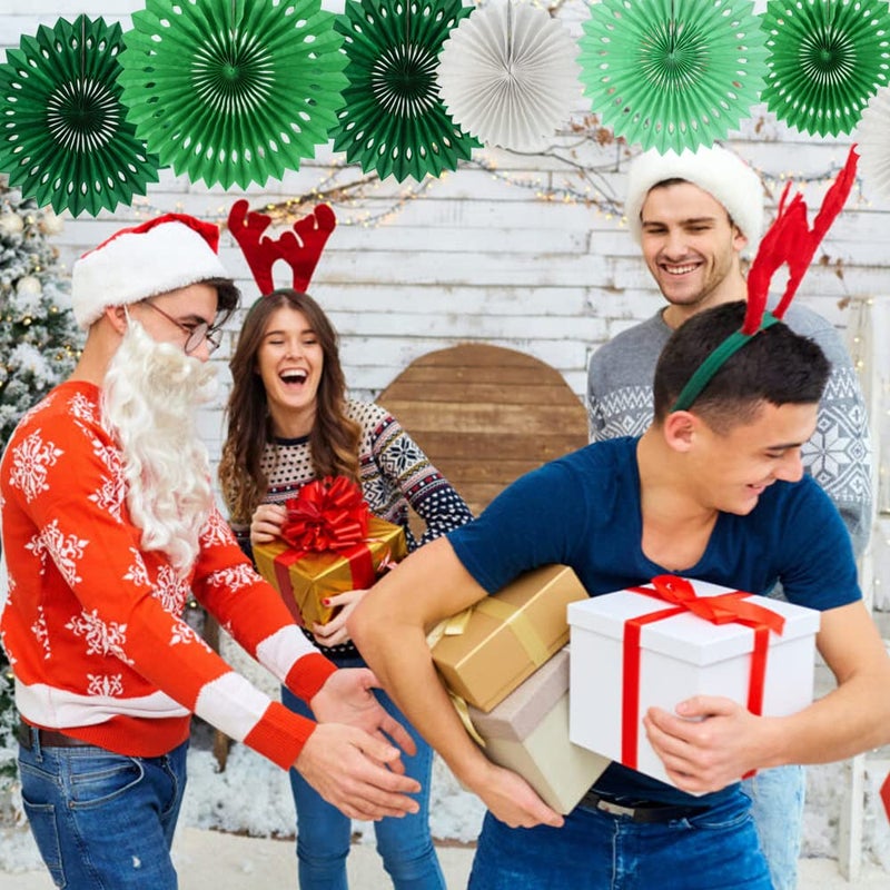 BEISHIDA Green White Party Decoration Hanging Honeycomb Round Paper Fans Kit for Theme Birthday Baby Shower Summer Forest Patrick's Irish Backdrop Party Suppliesï¼ˆ11packsï¼‰ - Image 4