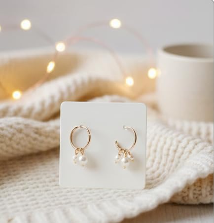 Festiko White Small Earring Display Cards Paper Earring Card Holder Rectangle Shape Price Tags Cards for Ear Studs Display Jewelry Packaging | 3.5×2.5 cm | 100 PCS Premium Display Tags for Earrings - Image 5