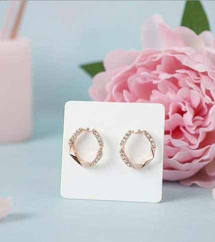Festiko White Small Earring Display Cards Paper Earring Card Holder Rectangle Shape Price Tags Cards for Ear Studs Display Jewelry Packaging | 3.5×2.5 cm | 100 PCS Premium Display Tags for Earrings - Image 4