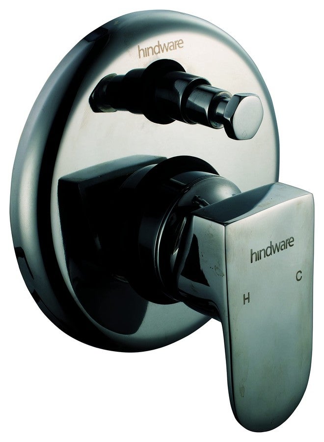 Hindware Italian Collection F340049CP Elegance Exposed Parts Kit of 3-inlet Single Lever Divertor (Suitable for F8535), Brass with Chrome Finish - Image 1