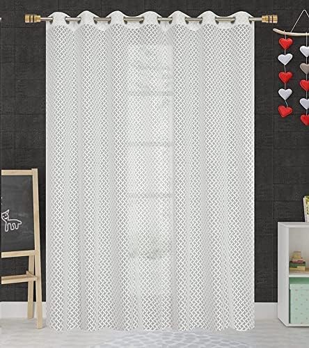 ROYAL TREND Net Transparent Door Curtains Semi Sheer Panels with Spider net for Home and Office Decor 4x7FeetWhitePack of 2 - Image 3