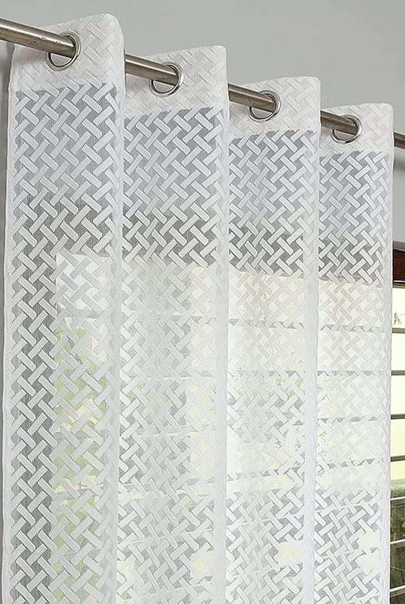 ROYAL TREND Net Transparent Door Curtains Semi Sheer Panels with Spider net for Home and Office Decor 4x7FeetWhitePack of 2 - Image 1