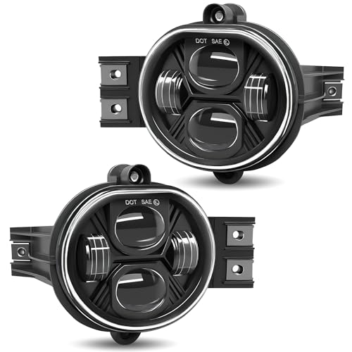 Auto Buero Round Led Fog Lights Assembly for Dodge Ram 1500 2002 2003 2004 2005 2006 2007 2008, Dodge Ram 2500/3500 2003-2009, Dodge Durango 2nd Generation 2004, Dodge Durango 2005-2006, DOT Approved - Image 1