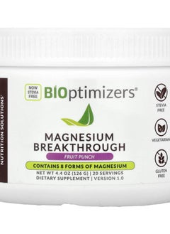BiOptimizers Magnesium Breakthrough Fruit Punch 4.4 oz (126 g) 