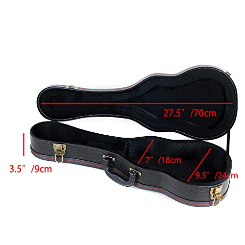 Roaring Iron Crocodile Pattern Leather Ukulele Case, 26 Inch Bulge Surface with Plush Interior for Tenor Ukulele (Black) - Image 3