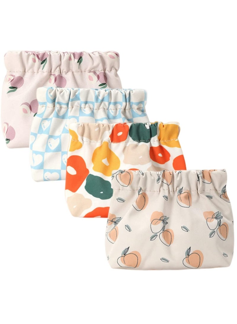 Excefore Pocket Cosmetic Bags Makeup Bags for Travel Small Toiletry Bags Coin Purse Waterproof Portable  No Zipper Storage for Headphones Card Key 4PCS - Image 1