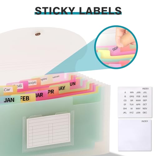 H4D Check Size 13 Pocket Expanding File Folder, Accordion File Organizer Wallet Case for Coupon Receipt Storage, 10 x 5.5 inches, Rainbow Color - Image 3