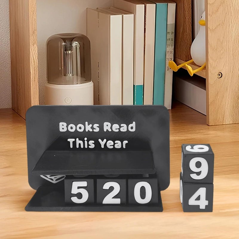 Sky Blue 3D Printed Book Counter Sign With Numbered Cubes Reading Progress Tracker For Readers And Teachers - Image 5